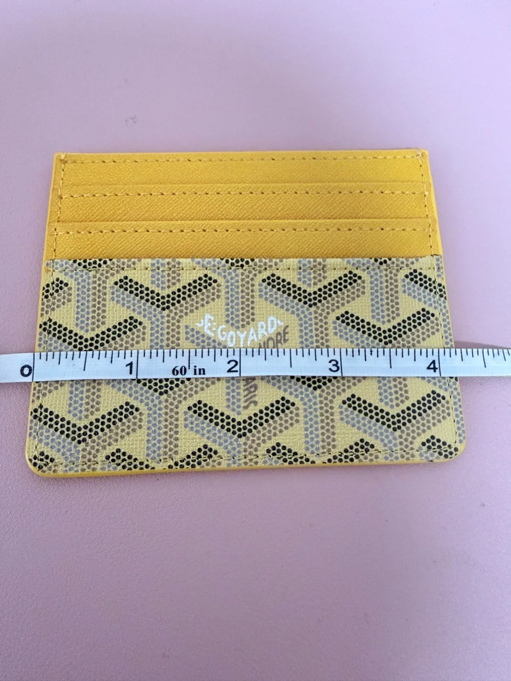 Yellow Geometric Card Holder Wallet - Women Accessories